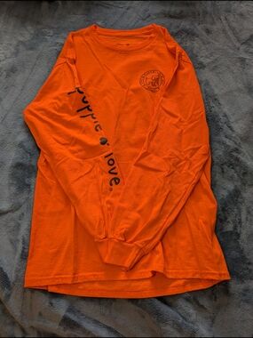 Puppie Love Orange Long Sleeve Tee